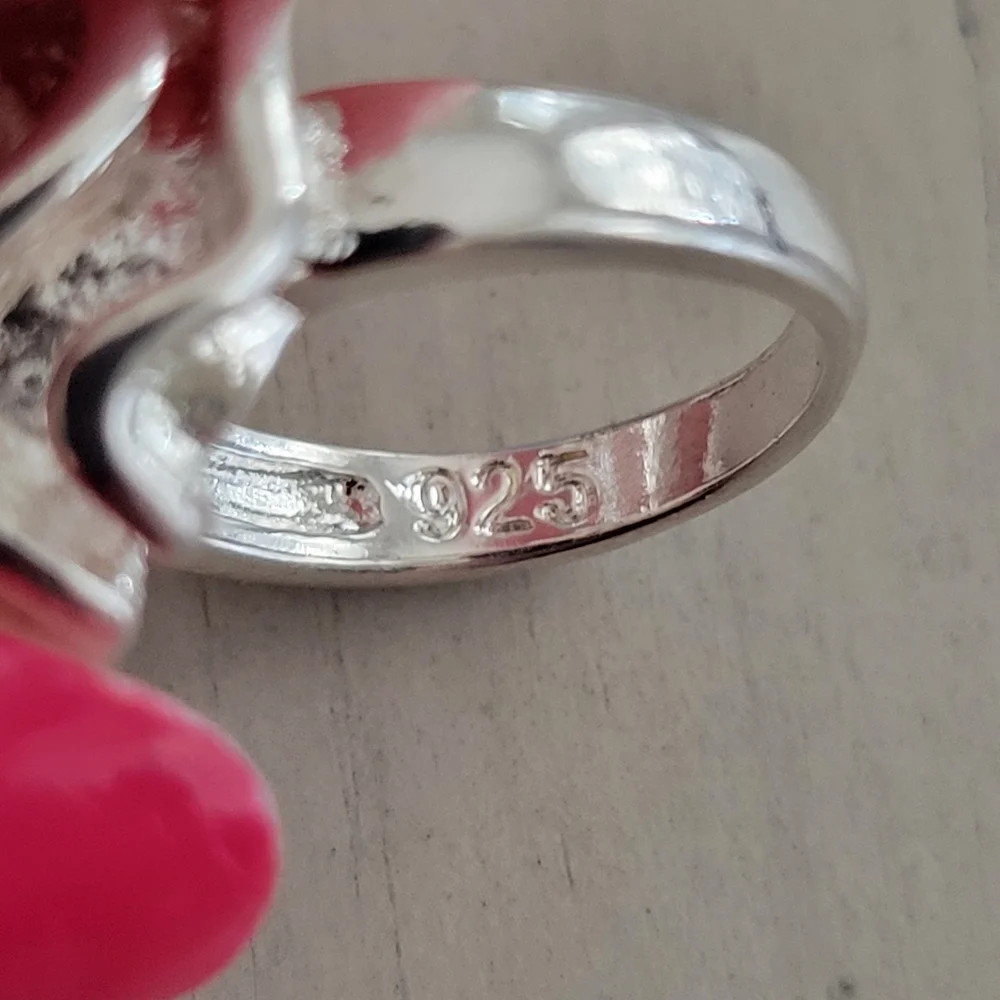 Sterling Silver 925‎ Rose Ring SIZE 5.25